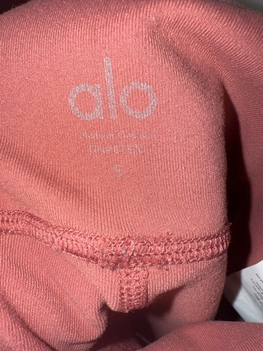 ALO Yoga Moto High Waist Ribbed Mesh Panel Leggings Cherry Sz Small Yoga Gym